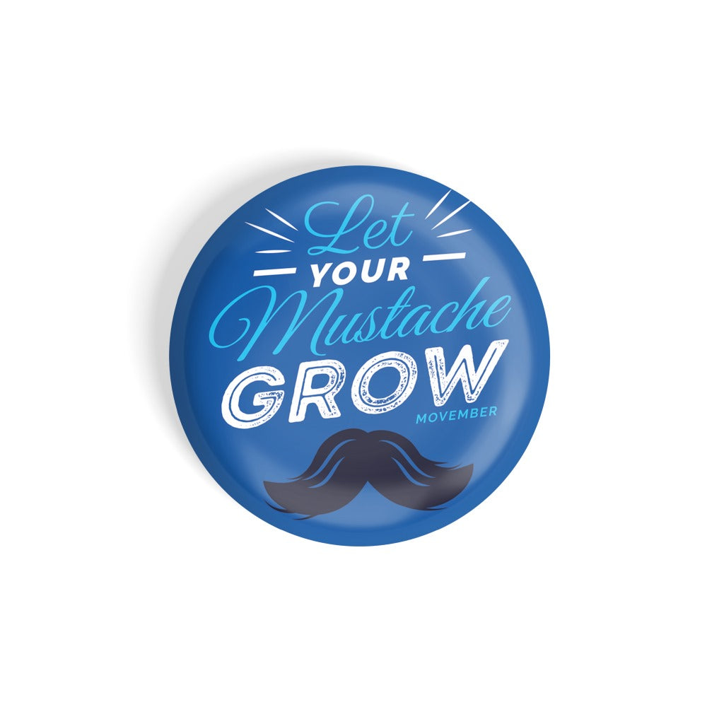dhcrafts Round Fridge Magnet Blue No Shave November D1 Glossy Finish Design Pack of 1 (75 mm)